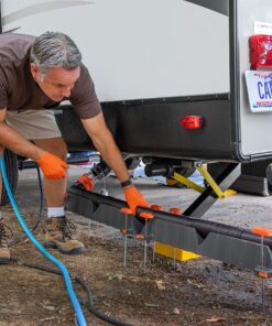 Camco RhinoFLEX 15ft RV Sewer Hose Kit, Includes Swivel Fitting and Translucent Elbow with 4-In-1 Dump Station Fitting, Storage Caps Included - 39761 , Black 15ft Sewer Hose Kit Standard Packaging 14 914hthIBFnL