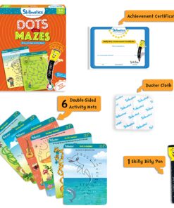 Skillmatics Educational Game - Dots & Mazes, Reusable Activity Mats with Dry Erase Marker, Gifts, Travel Toy, Ages 3 to 6 Dots and Mazes 6 914huO7L7kL