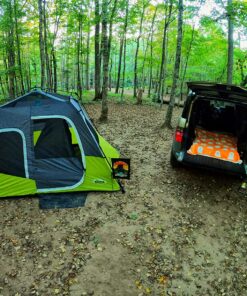 CORE 6 Person Instant Cabin Tent | Portable Large Pop Up Tent with Easy 60 Second Camp Setup for Family Camping | Included Hanging Organizer for Outdoor Camping Accessories Dark Gray/Green 69 914w318xdaL