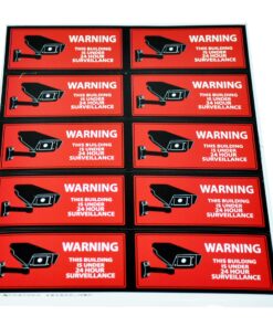 Mandala Crafts 10 PCs Red Rectangular Back Adhesive Security Camera Decal 24-Hour Video Surveillance Recording Warning Window Stickers for Indoors or Outdoors 7 914ySnanGeL