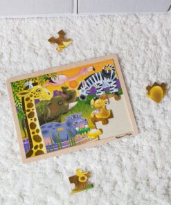 Melissa & Doug African Plains Safari Wooden Jigsaw Puzzle With Storage Tray (24 pcs) 20 9151qiwuYFL