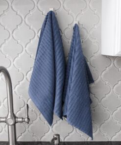 Ritz Royale Collection 100% Combed Terry Cotton, Highly Absorbent, Oversized Kitchen Towel Set, 28" x 18", 2-Pack, Solid, Federal Blue Solid, 2-Pack 10 91537VBbf6L