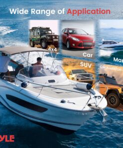 Pyle 6.5 Inch Dual Marine Speakers - 2 Way Waterproof and Weather Resistant Outdoor Audio Stereo Sound System with 150 Watt Power, Polypropylene Cone and Cloth Surround - 1 Pair - Pyle PLMR60B (Black) 28 9154SQafIUL