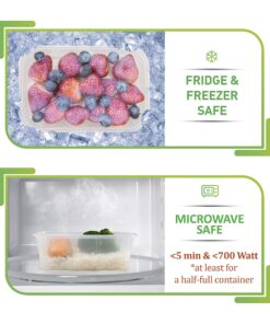 PrepNaturals 50 Pack Meal Prep Containers - 50 Pack of 25 Oz 100% BPA-free Plastic Food Storage Containers with Lids - Reusable Plastic Containers with Lids - Dishwasher Safe Lunch Containers Rectangular 26 915AI8ycpdL