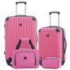 Travelers Club Midtown Hardside Luggage Travel, Bubble Gum, 4-Piece Set 12 915AJtWk0sL
