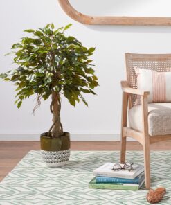 Nearly Natural 5383 3ft. Ficus Tree UV Resistant (Indoor/Outdoor),Green,Small 17 915ENSyajrS