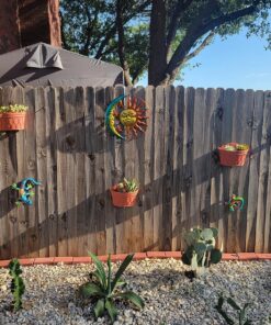 Collections Etc Artistic Sun and Moon Metal Wall Art for Indoors or Outdoors with Rustic Finish, Brown 22 915F1BlBvL