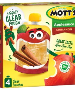 Mott's Cinnamon Applesauce, 3.2 oz clear pouches, 24 Count (6 Packs of 4) 3.2 Fl Oz (Pack of 24) 20 915G1Vk T1L