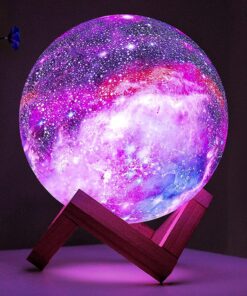 BRIGHTWORLD Moon Lamp Galaxy Lamp 5.9 inch 16 Colors LED 3D Moon Light, Remote & Touch Control Moon Night Light Gifts for Girls Boys Kids Women Birthday Wooden Base 33 915HupBaGnL