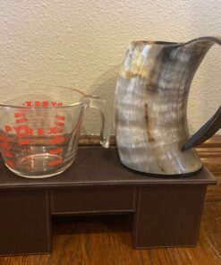 AleHorn Original Handcrafted Authentic Viking Drinking Horn Tankard for Beer Mead Ale - Genuine Medieval Inspired Stein Mug Food Safe Vessel with Handle (XL - 20oz, Durable Resin Base) XL - 20oz 36 915IC8WzuKL