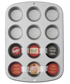 Wilton Recipe Right Muffin Pan, 12-Cup Non-Stick Muffin Pan Regular 12pcs 22 915MPA6JTyL