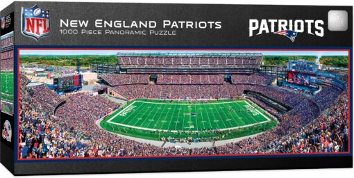 Masterpieces NFL Unisex Stadium Panoramic Jigsaw Puzzle, 1000-Piece New England Patriots 1000 Pieces - 13" x 39" Team Color