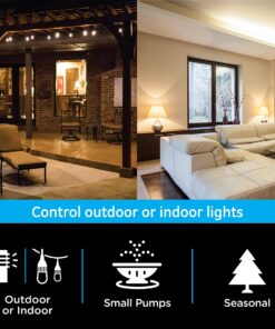 myTouchSmart Indoor and Outdoor Digital Timer, Plug-In, Two Grounded Outlets, Weather Resistant, Presets/ Custom Countdown, Ideal for String Lights, Christmas Lights, 26898 Digital 2 Grounded Outlet 1 Pack Black 14 915QEtpq L