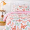 Amazon Basics Kid's Easy Care Microfiber Bed-in-a-Bag 5-Piece Bedding Set, Twin, Butterfly Friends 32 915RDvshXXL