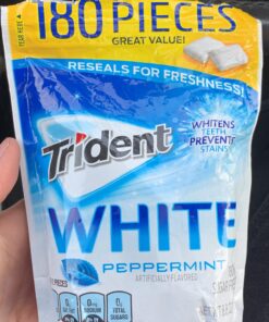 Trident White Sugar Free Gum, Peppermint, 180 Count (Packaging May Vary) 49 915SW6MW00L