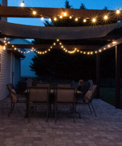 Sunlitec Solar String Lights Waterproof LED Indoor/Outdoor Hanging Umbrella Lights with 25 Bulbs - 27 Ft Patio Lights for Deckyard Tents Market Cafe Gazebo Porch Party Decor 25 Light Bulb 50 915luMjaFQL