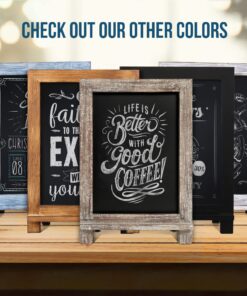 HBCY Creations Rustic Torched Wood Tabletop Chalkboard with Legs/Vintage Wedding Table Sign/Small Kitchen Countertop Memo Board/Antique Wooden Frame (9.5” x 14” Inches) (Torched Brown) 2- Torched Brown 9.5" x 14" 28 915raeLDnAL