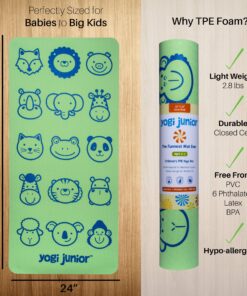 Yogi Junior Kids Yoga Mat - PVC Free - Double Layered TPE Foam Kiwi Pals 9 915xYcUT5L