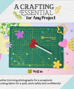 Crafty World 9 x 12 Cutting Mat for Sewing, Self Healing Double Sided Quilting Crafts Mat - Fabric Cutting Mat - Non Slip surface - Rotary Cutting Board A4-9x12 Green 8 915z0G8ciL