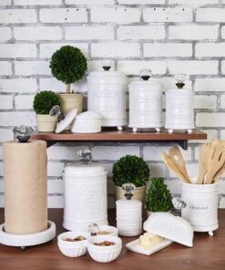 Mud Pie Kitchen Canister (Set of 3), White Set of 3 27 91604MY9wL