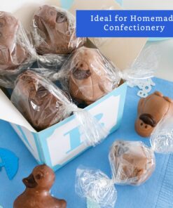 FIESTA WRAPS Clear Candy Wrappers for Caramels (300 Pcs 3.5 x 5 inches) - Natural Clear Cellophane Candy Wrappers - Caramel Wrappers - Candy Wrapping Paper - Chocolate Wrappers - Lollipop Wrappers 3.5x5 Inch (Pack of 300) 11 9160ElhXSS