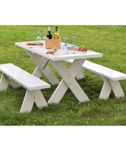 Dura-Trel Vinyl Picnic Table w/Unattached Benches 9 9161CyZIcDL