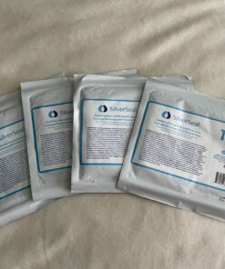 SilverSeal Burn and Wound Dressing | Hydrogel Pads with X-Static Silver | Soothing, Moist & Protective | Burns, Cuts & Wounds | 4 Sterile Dressings 4"x4" Patch (4 Count) 76 9162uxEzilL