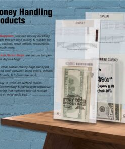 BankSupplies Cash Strap Bags | Case of 1000 Bags | 5 x 9 | Cash & Pawn | Tamper Evident Seal | Easy to Scan Barcode & Tear Off Receipt | for Internal Transfers 5W x 9H | Case of 1000 13 91642njKzL