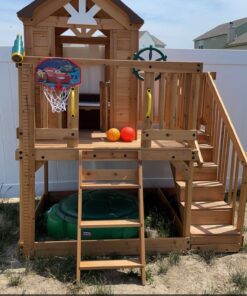 Jungle Gym Kingdom Playground Accessories - Pirate Ship Wheel for Kids Outdoor Playhouse, Treehouse, Backyard Playset Or Swingset - Wooden Attachments Parts (Green) Green Wheel 31 916FEsu32HL