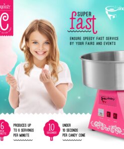 The Candery Cotton Candy Machine Commercial Grade Candy Floss Maker | Pink Birthday Party Supplies Food Grade Safe TableTop 11 916FUDKsoKL