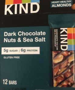 KIND Bars, Dark Chocolate Nuts and Sea Salt, Healthy Snacks, Gluten Free, Low Sugar, 6g Protein, 12 Count 14 Ounce (Pack of 12) 40 916KcIp3QvL
