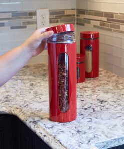 Anchor Hocking Palladian Window Cylinder Jars, Mixed Sizes, Cherry, Set of 4 4 Piece Palladian Canister Set 24 916Kp8PV1YL