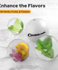 Silicone Ice Molds Set of 2 - Circle Ice Cube Molds for Large Round Ice Balls - Ideal Sphere Shaped Big Ice Balls for Whiskey, Bourbon, Scotch, and Other Drinks - Includes Extra Cocktail Recipes 19 916RVs3T79L