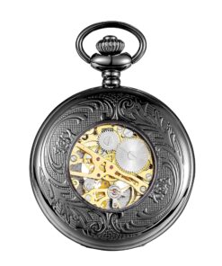 ShoppeWatch Men’s Pocket Watch with Chain | Hand Winding Vintage Pocket Watch | Classic Mechanical Movement Pocketwatch | 1920s Railroad Steampunk Costume Accessory Black 14 916RXDqXLL