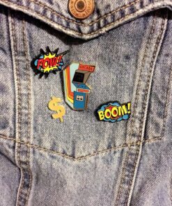 Pinsanity Vintage Retro Arcade Cabinet Enamel Lapel Pin 17 916Rmf BlVL
