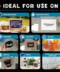 VersaChalk White Chalkboard Chalk Markers - Wet Erase Dustless Chalk Ink Paint Marker for Blackboard, Dry Erase White Board, Chalkboard Sign (BOLD 5mm, 4/SET) BOLD 5mm, 4/SET 13 916RqEIDSQL