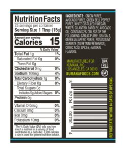 Kumana Avocado Hot Sauce, Jalapeño - Made with Ripe Avocados and Chili Peppers - Perfect Balance of Creamy and Spicy - Adds Delicious Flavor to Any Dish - Perfect for Grilling, Marinating, or Dipping - 13.1 Oz. Bottle 22 916RrjQz61L