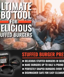 Grillaholics Stuffed Burger Press and Recipe eBook - Extended Warranty - Hamburger Patty Maker for Grilling - BBQ Grill Accessories 24 916XTX5ZNUL