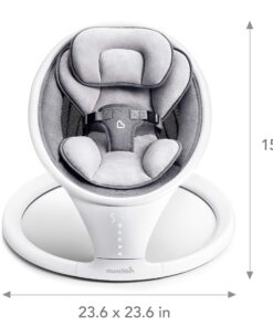 Munchkin® Bluetooth Enabled Lightweight Baby Swing with Natural Sway in 5 Ranges of Motion, Includes Remote Control, White Swing, Grey 22 916YJE2hA9L