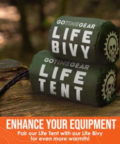 Go Time Gear Life Tent Emergency Survival Shelter – 2 Person Emergency Tent – Use As Survival Tent, Emergency Shelter, Tube Tent, Survival Tarp - Includes Survival Whistle & Paracord Green 2 Pack 17 916YS3zSQ L