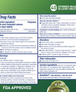 Alternative view of Mucinex Cough Suppressant and Expectorant, DM 12 Hr Relief Tablets, 600 mg, Multicolor, 40 Count