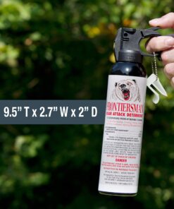 SABRE Frontiersman 9.2 oz. Bear Spray, Maximum Strength 2.0% Major Capsaicinoids, Powerful 35 ft. Range Bear Deterrent, Outdoor Camping & Hiking Protection, Quick Draw Holster & Multipack Options Black3 21 916cLCy9VL