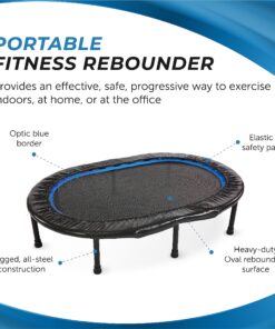 Stamina Fitness Trampoline - Exercise Trampoline with Smart Workout App - Indoor Trampoline Fitness Rebounder 45-Black/Blue One Size 16 916gKIRfmtL