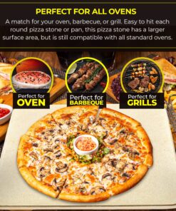 Pizza Stone - Baking Stone. SOLIDO Rectangular 14"x16" - Perfect for Oven, BBQ and Grill 35 916pxe6PikL