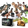 Dinosaur Toys - 20 Packs Dinosaur Figure Play Set with Educational Book, Toy for 3 4 5 6 7 8 Year Old Boys - Plastic Dinosaurs Birthday Gift for Kids 20 916qh3QHGL