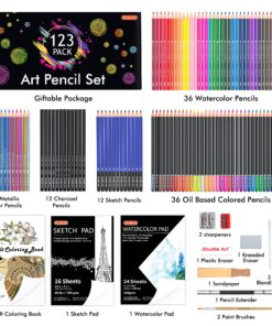 Alternative view of Shuttle Art Professional Drawing Kit, 123 Pieces of Drawing Pencils Set Includes Colouring Pencils, Watercolor, Charcoal, Graphite and Sketch, Ideal for Adults Children Artists
