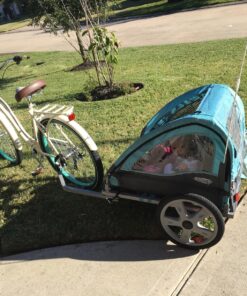 Instep Bike Trailer for Toddlers, Kids, Single and Double Seat, 2-In-1 Canopy Carrier, Multiple Colors Light Blue 47 917 oXmYvdL