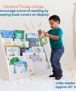 ECR4Kids Single-Sided Book Display, Classroom Bookshelf, White Wash 27 9173LDPuS5L