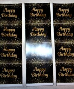 Black and Gold Happy Birthday Party Water Bottle Labels - 24 Stickers 21 9173aJgOHL