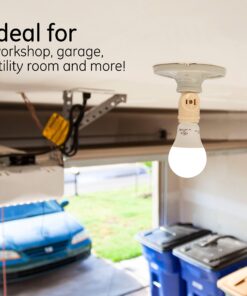 Power Gear 2-Outlet Socket Adapter, Add 2 Outlets to a Bulb Socket, 2 Prong, Polarized Outlets, Medium Base Socket, Use in Workshop, Garage or Utility Room, UL Listed, Light Almond, 54178 16 9174qTSykVL